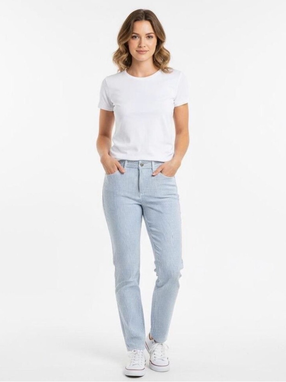 Seven7 Blue and White Striped Denim